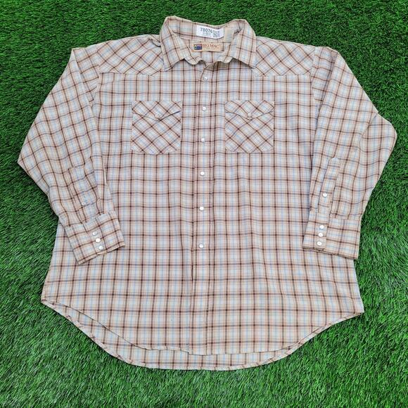 Vintage Big-Mac Pearl Button Shirt 2XL 27x31 Western Plaid - Picture 1 of 11